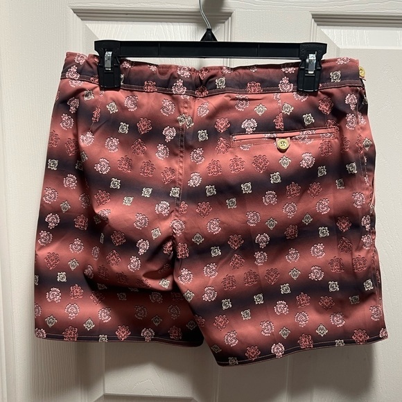 Parke &‎ Ronen | Burgundy Marquetry Print 6" Catalonia Stretch Sz 31 - Picture 2 of 8